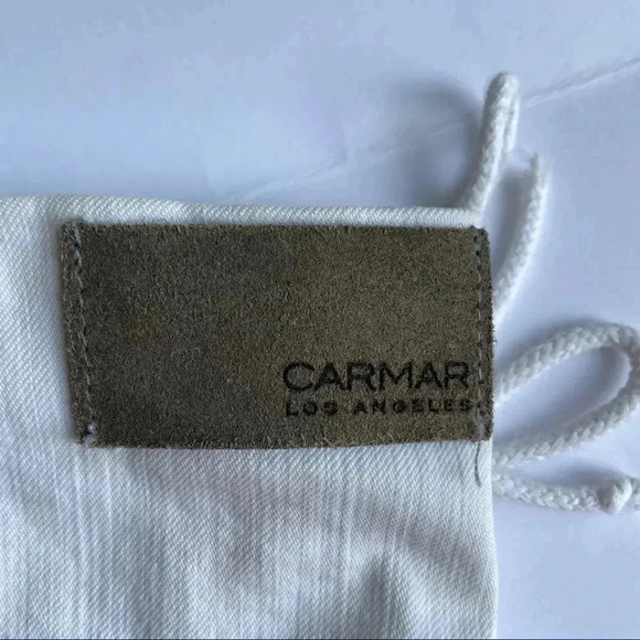 Carmar White Lace Up Side Mini Skirt Cotton Zipper Body Con Night Out - Picture 7 of 7